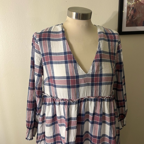 Zara Linen Blend Plaid Mini Dress - Picture 4 of 9
